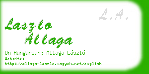 laszlo allaga business card